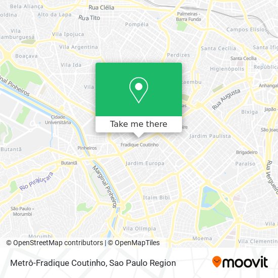 Metrô-Fradique Coutinho map