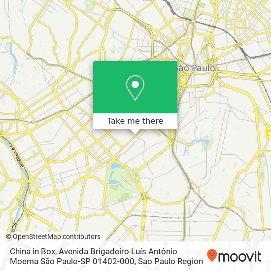 China in Box, Avenida Brigadeiro Luís Antônio Moema São Paulo-SP 01402-000 map