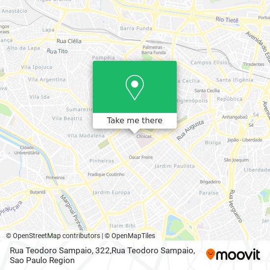 Mapa Rua Teodoro Sampaio, 322,Rua Teodoro Sampaio