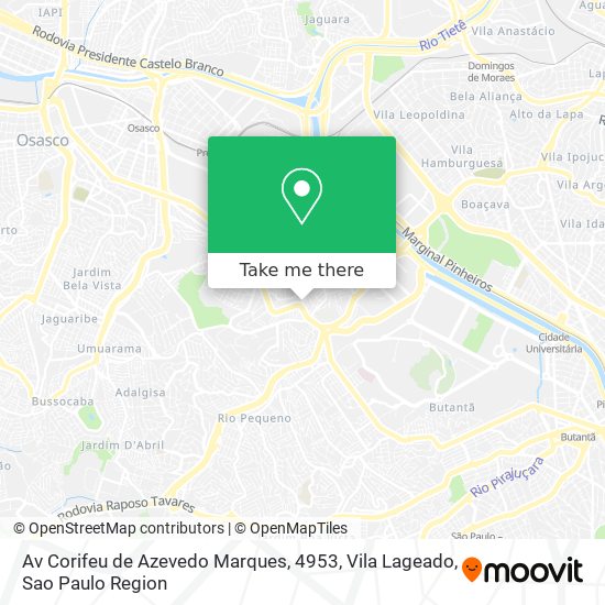 Av Corifeu de Azevedo Marques, 4953, Vila Lageado map