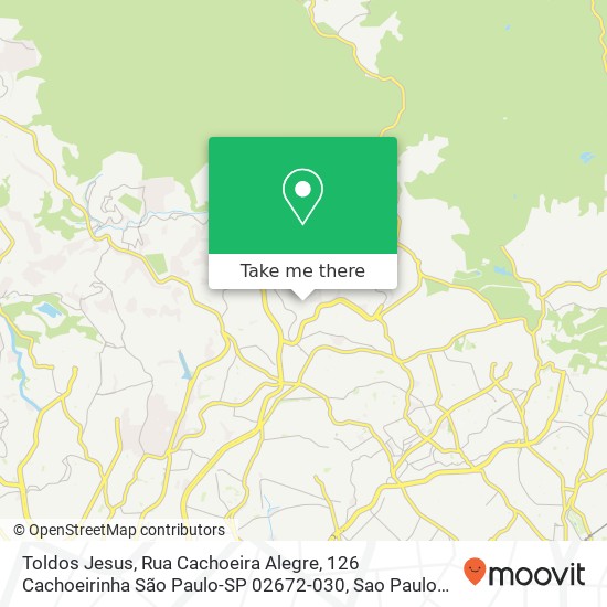Mapa Toldos Jesus, Rua Cachoeira Alegre, 126 Cachoeirinha São Paulo-SP 02672-030