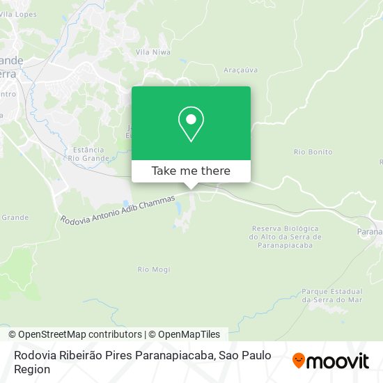 Rodovia Ribeirão Pires Paranapiacaba map