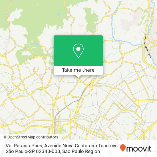 Val Paraiso Paes, Avenida Nova Cantareira Tucuruvi São Paulo-SP 02340-000 map