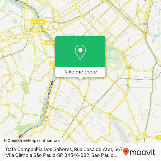 Mapa Cafe Companhia Dos Sabores, Rua Casa do Ator, 567 Vila Olímpia São Paulo-SP 04546-002