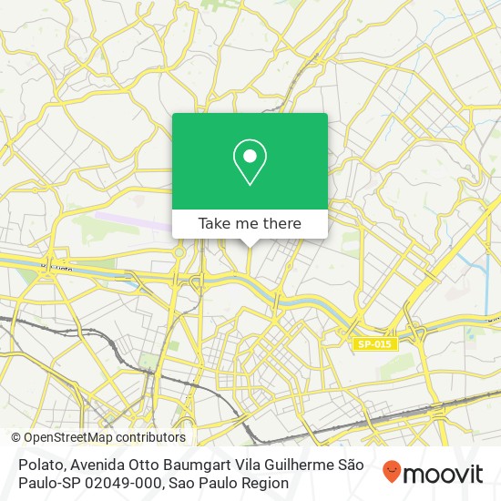 Mapa Polato, Avenida Otto Baumgart Vila Guilherme São Paulo-SP 02049-000