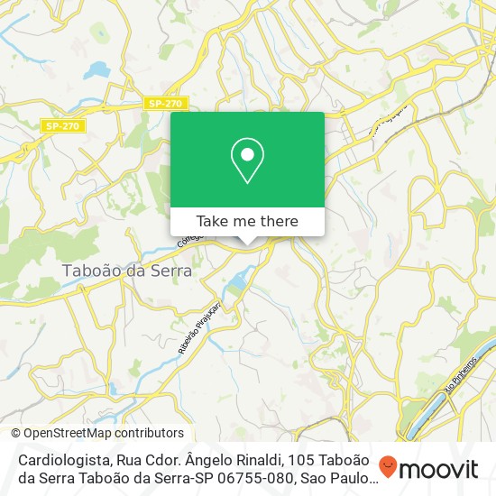 Mapa Cardiologista, Rua Cdor. Ângelo Rinaldi, 105 Taboão da Serra Taboão da Serra-SP 06755-080