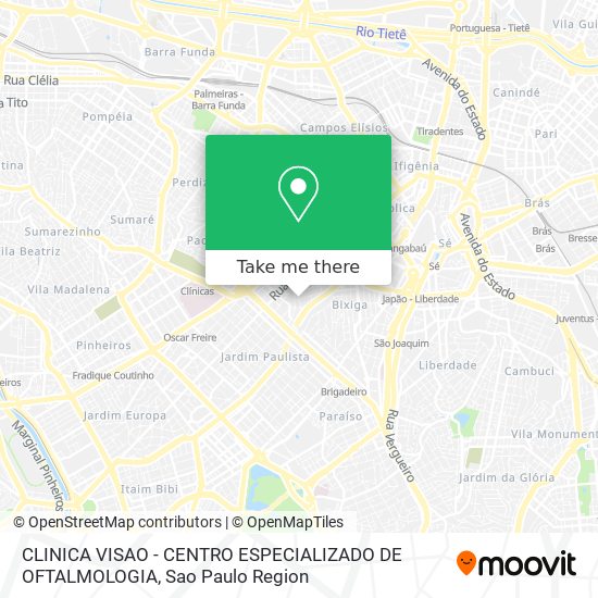 CLINICA VISAO - CENTRO ESPECIALIZADO DE OFTALMOLOGIA map