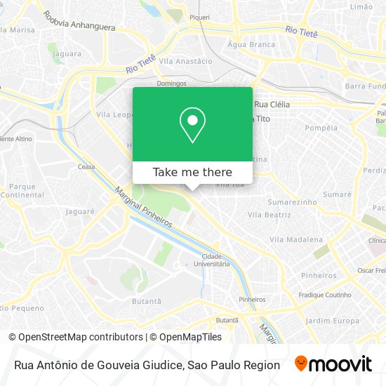 Mapa Rua Antônio de Gouveia Giudice