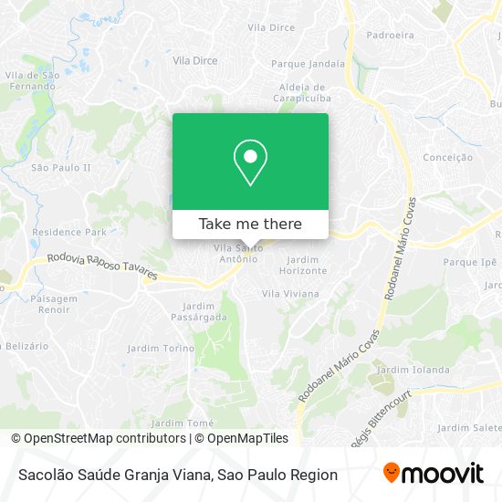 Mapa Sacolão Saúde Granja Viana
