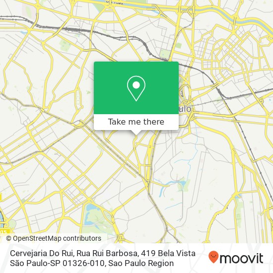 Mapa Cervejaria Do Rui, Rua Rui Barbosa, 419 Bela Vista São Paulo-SP 01326-010