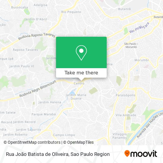 Mapa Rua João Batista de Oliveira