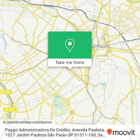 Mapa Paggo Administradora De Crédito, Avenida Paulista, 1027 Jardim Paulista São Paulo-SP 01311-100