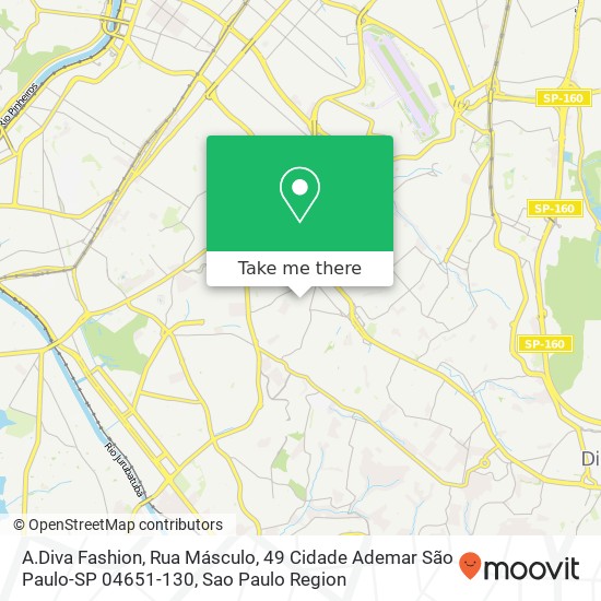 Mapa A.Diva Fashion, Rua Másculo, 49 Cidade Ademar São Paulo-SP 04651-130