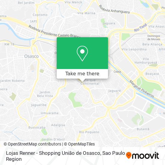 Mapa Lojas Renner - Shopping União de Osasco