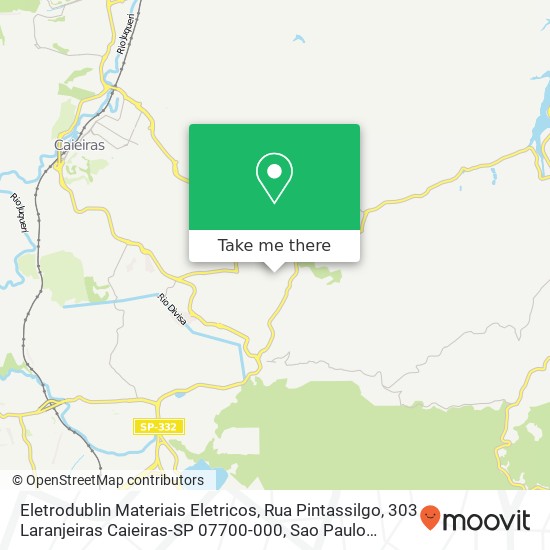 Mapa Eletrodublin Materiais Eletricos, Rua Pintassilgo, 303 Laranjeiras Caieiras-SP 07700-000