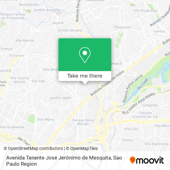 Mapa Avenida Tenente José Jerônimo de Mesquita