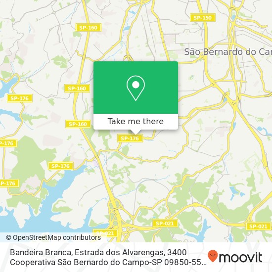 Mapa Bandeira Branca, Estrada dos Alvarengas, 3400 Cooperativa São Bernardo do Campo-SP 09850-550