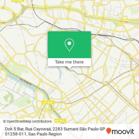 Mapa Dok S Bar, Rua Cayowaá, 2283 Sumaré São Paulo-SP 01258-011