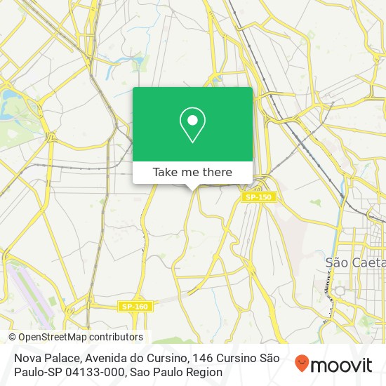 Mapa Nova Palace, Avenida do Cursino, 146 Cursino São Paulo-SP 04133-000