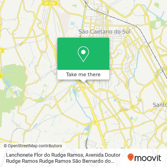 Mapa Lanchonete Flor do Rudge Ramos, Avenida Doutor Rudge Ramos Rudge Ramos São Bernardo do Campo-SP 09638-000