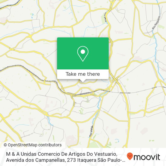 M & A Unidas Comercio De Artigos Do Vestuario, Avenida dos Campanellas, 273 Itaquera São Paulo-SP 08220-830 map