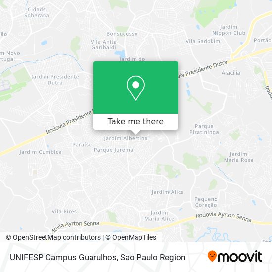 Mapa UNIFESP Campus Guarulhos