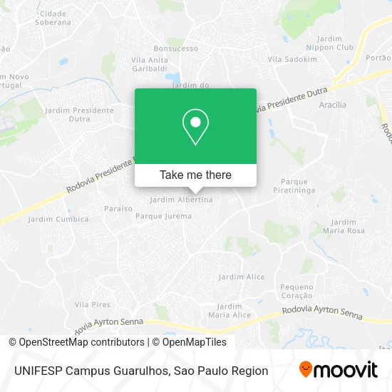 UNIFESP Campus Guarulhos map