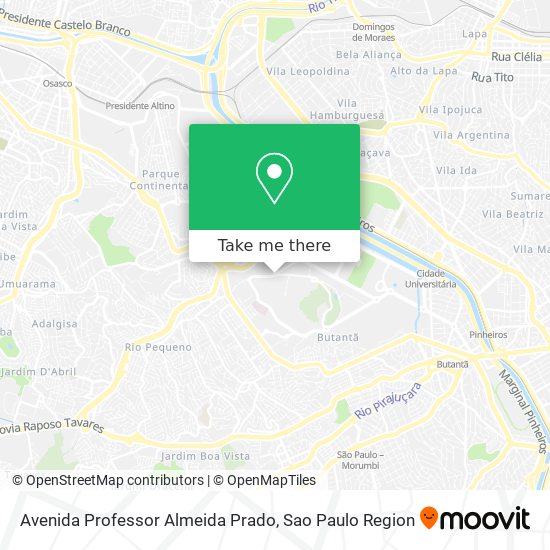 Mapa Avenida Professor Almeida Prado