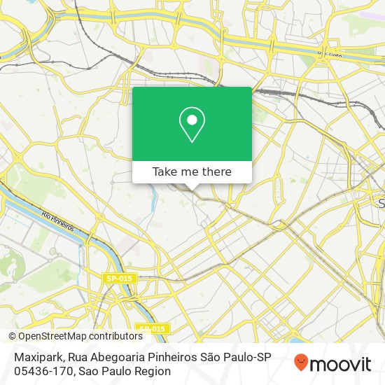 Mapa Maxipark, Rua Abegoaria Pinheiros São Paulo-SP 05436-170