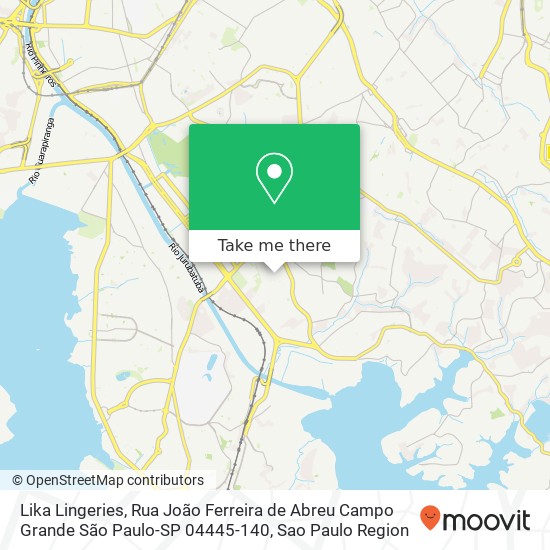 Mapa Lika Lingeries, Rua João Ferreira de Abreu Campo Grande São Paulo-SP 04445-140