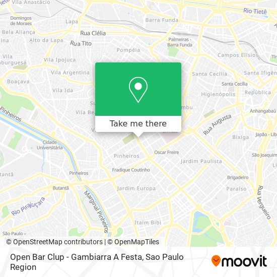 Mapa Open Bar Clup - Gambiarra A Festa