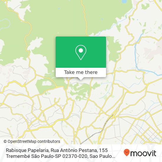Mapa Rabisque Papelaria, Rua Antônio Pestana, 155 Tremembé São Paulo-SP 02370-020
