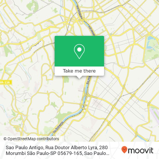 Mapa Sao Paulo Antigo, Rua Doutor Alberto Lyra, 280 Morumbi São Paulo-SP 05679-165