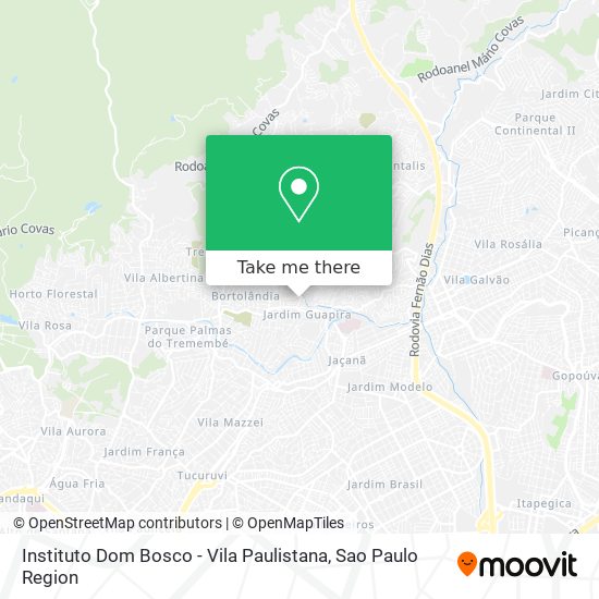 Mapa Instituto Dom Bosco - Vila Paulistana