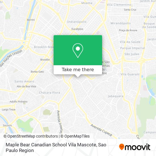 Mapa Maple Bear Canadian School Vila Mascote