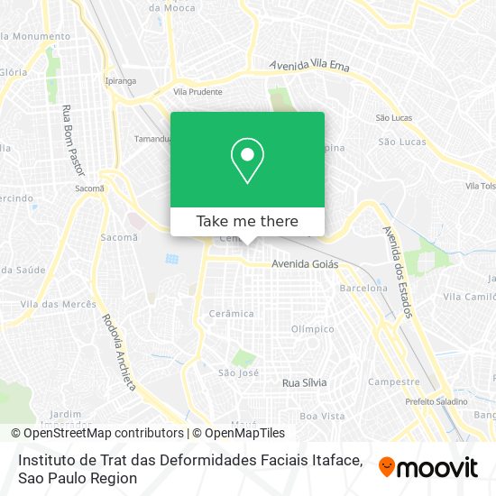 Instituto de Trat das Deformidades Faciais Itaface map