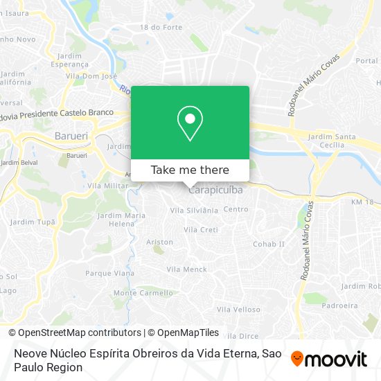 Mapa Neove Núcleo Espírita Obreiros da Vida Eterna