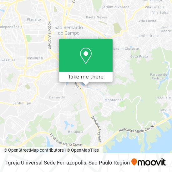 Igreja Universal Sede Ferrazopolis map