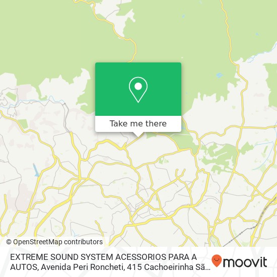 Mapa EXTREME SOUND SYSTEM ACESSORIOS PARA A AUTOS, Avenida Peri Roncheti, 415 Cachoeirinha São Paulo-SP 02633-000