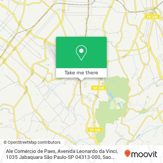 Mapa Ale Comércio de Paes, Avenida Leonardo da Vinci, 1035 Jabaquara São Paulo-SP 04313-000