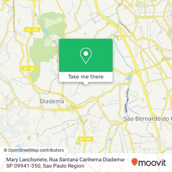 Mapa Mary Lanchonete, Rua Santana Canhema Diadema-SP 09941-350