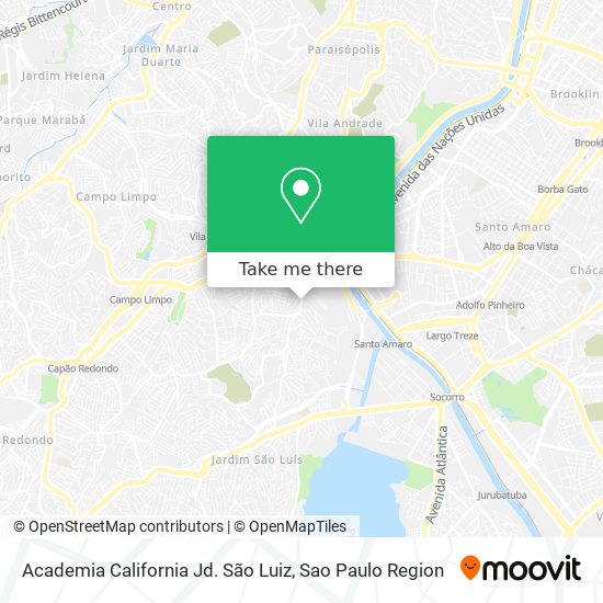 Mapa Academia California Jd. São Luiz