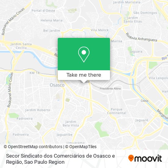 Secor Sindicato dos Comerciários de Osasco e Região map