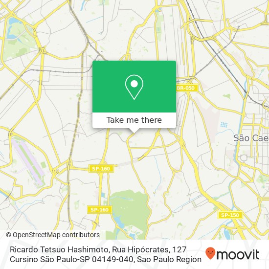 Mapa Ricardo Tetsuo Hashimoto, Rua Hipócrates, 127 Cursino São Paulo-SP 04149-040