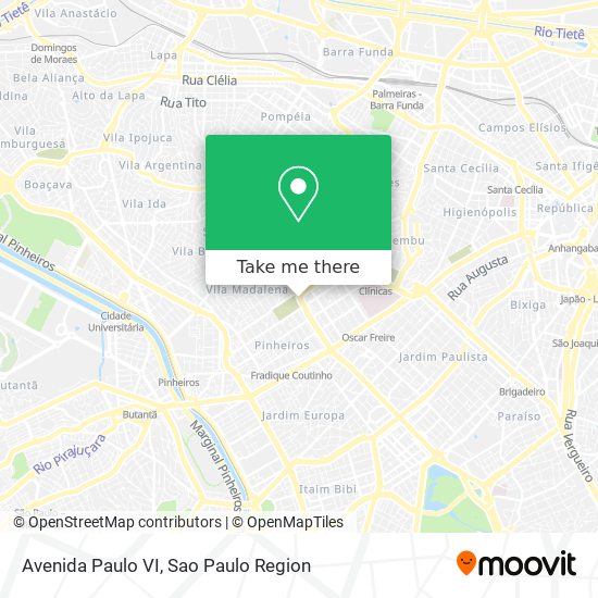 Mapa Avenida Paulo VI