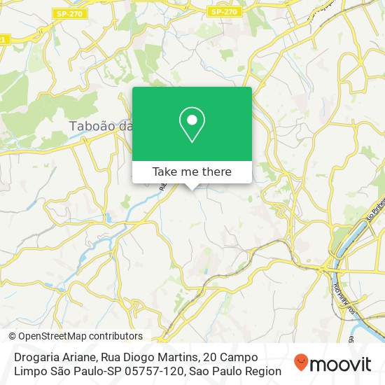 Drogaria Ariane, Rua Diogo Martins, 20 Campo Limpo São Paulo-SP 05757-120 map