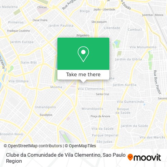 Mapa Clube da Comunidade de Vila Clementino