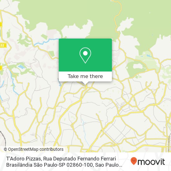 T'Adoro Pizzas, Rua Deputado Fernando Ferrari Brasilândia São Paulo-SP 02860-100 map