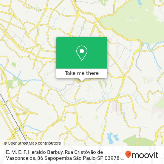 E. M. E. F. Heraldo Barbuy, Rua Cristóvão de Vasconcelos, 86 Sapopemba São Paulo-SP 03978-000 map