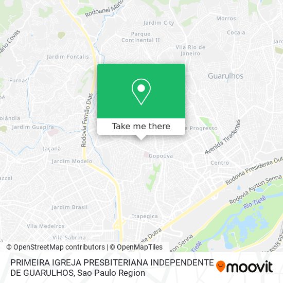 PRIMEIRA IGREJA PRESBITERIANA INDEPENDENTE DE GUARULHOS map